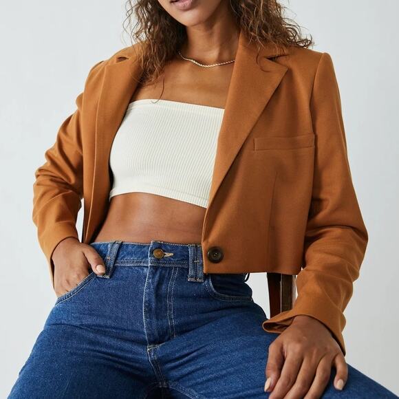 Free People Amelia Bandeau Tube Top Bra Ribbed Knit Seamless Crop Brami Ivory - Picture 11 of 11